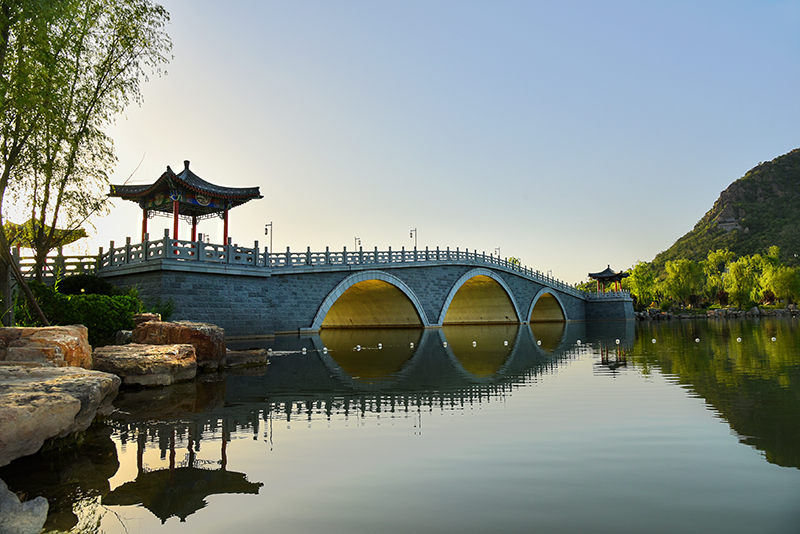 濟南華山洼濕地公園崇正橋、煙雨橋